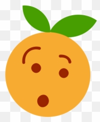 Scared Orange - Clementine Cartoon Emoji,Shocked Emoji