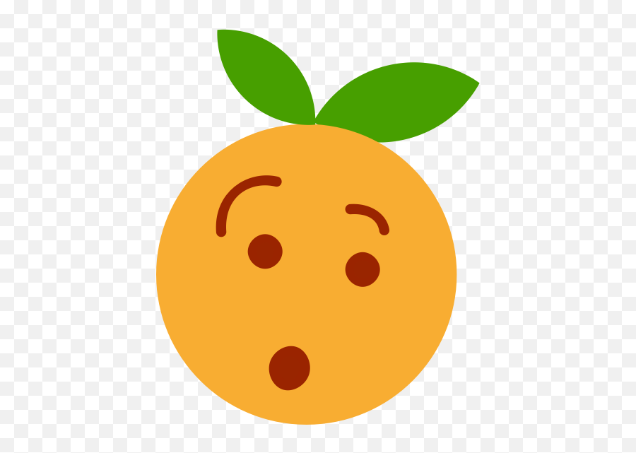 Scared Orange - Clementine Cartoon Emoji,Shocked Emoji