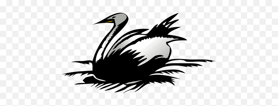 Line Art Vector Image Of Swan - Duck Diagram In Png Emoji,Cardinal Bird Emoji