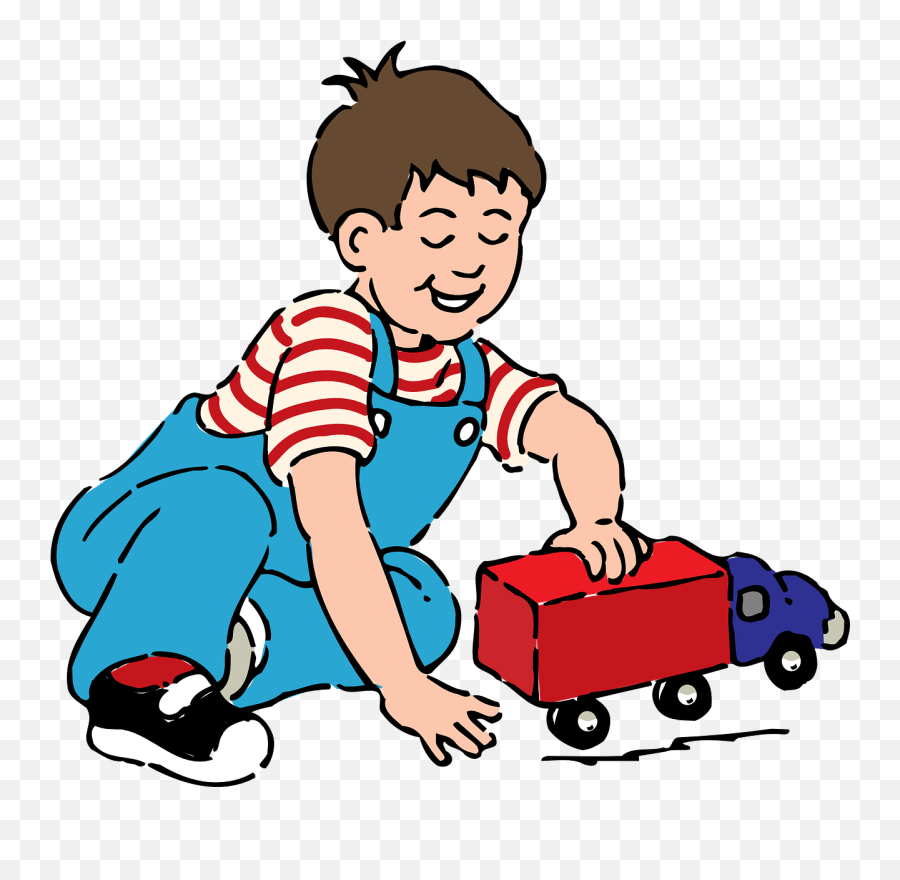 Toddler Boy Playing Truck Toy - Boy Playing Clip Art Emoji,Adult Emoticon