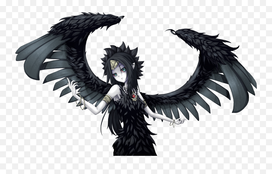 Dark Angel Anime Girl - Dark Angel Anime Girl Emoji,Angel Wings Emoji Copy And Paste