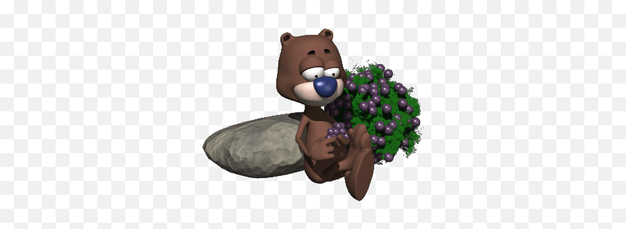 Rape Stickers For Android Ios - Cartoon Bear Eating Berries Emoji,3d Animated Emoticons For Android