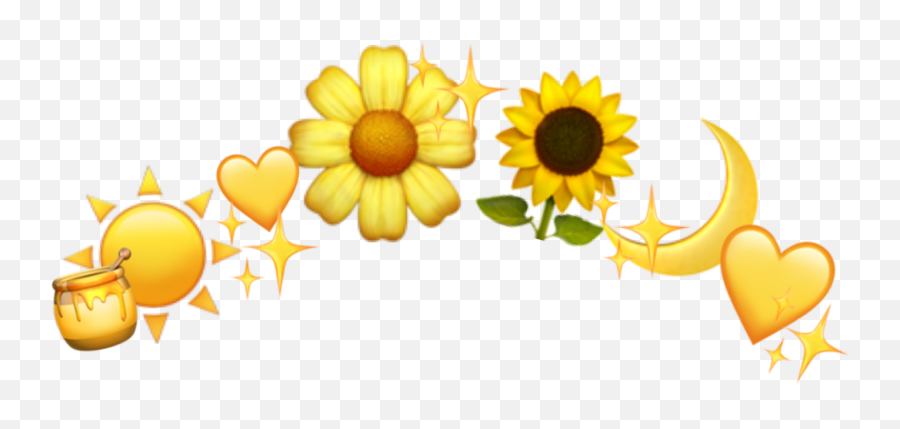 Emojis Crown Yellow Stars Sticker By An Idiot - Dot Emoji,Yellow Flower Emoji