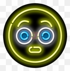 Surprised Face Emoji Neon Sign - Circle,Suprised Emoji