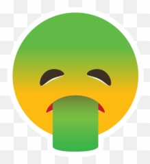 Phone Emoji Sticker Puking Green - Smiley,Green Emoji