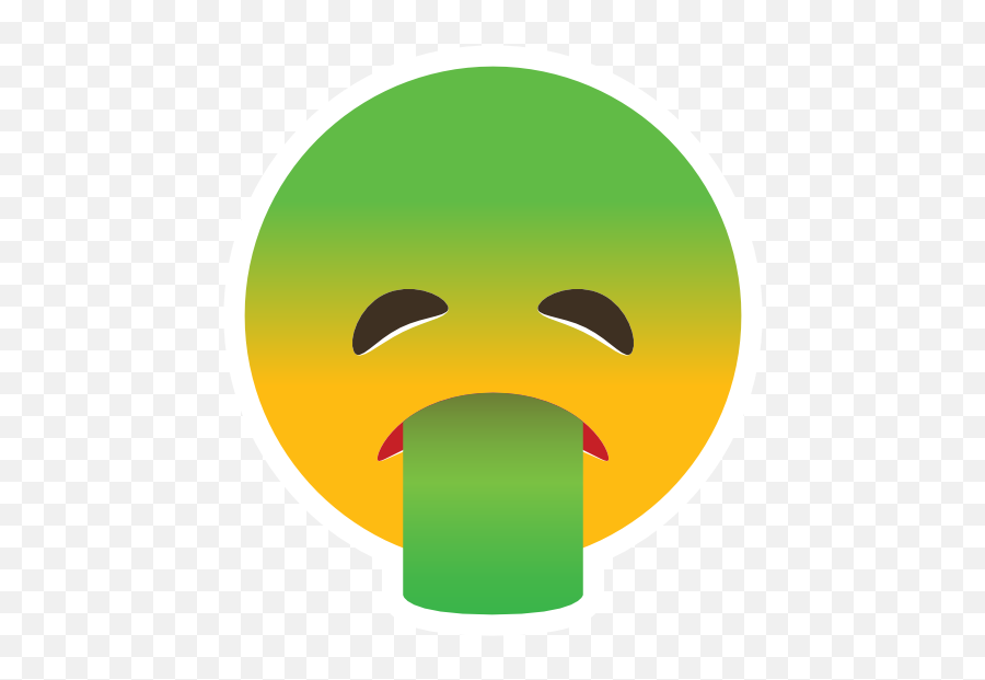 Phone Emoji Sticker Puking Green - Smiley,Green Emoji