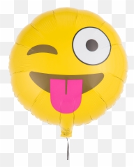 Cake And Candles Foil Balloon - Smiley Emoji,Emoji Birthday Candles