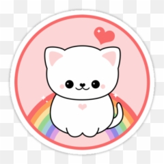 Super Cute Stickers Featuring A Pink - Cat Transparent Emoji