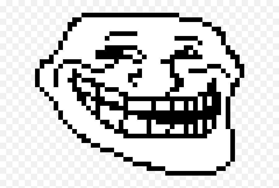 Pixilart - Pixel Art Black And White Emoji,Troll Face Text Emoticon