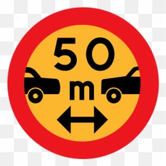 50m Between Cars Vector Sign - Manter Distancia De Segurança Emoji