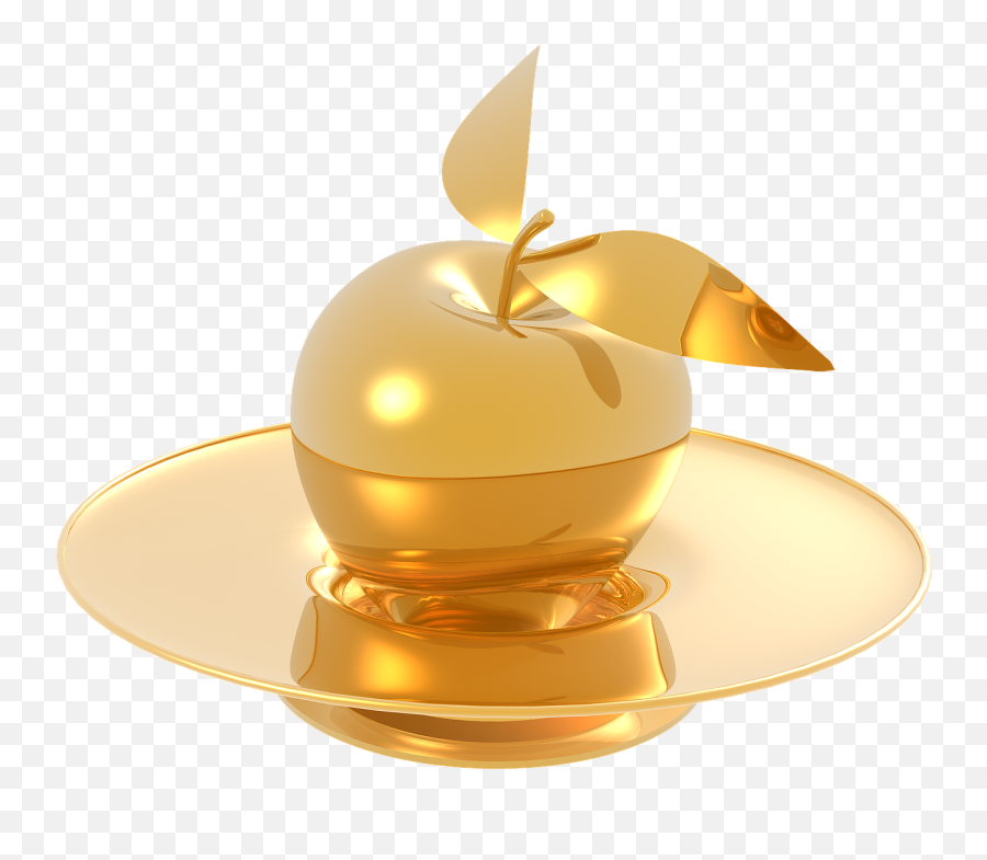 Apple Gold Metal Glossy The Elegance Emoji,Rosh Hashanah Emoji