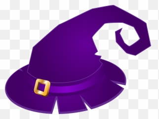 887 Witch Hat Free Clipart - Purple Transparent Emoji
