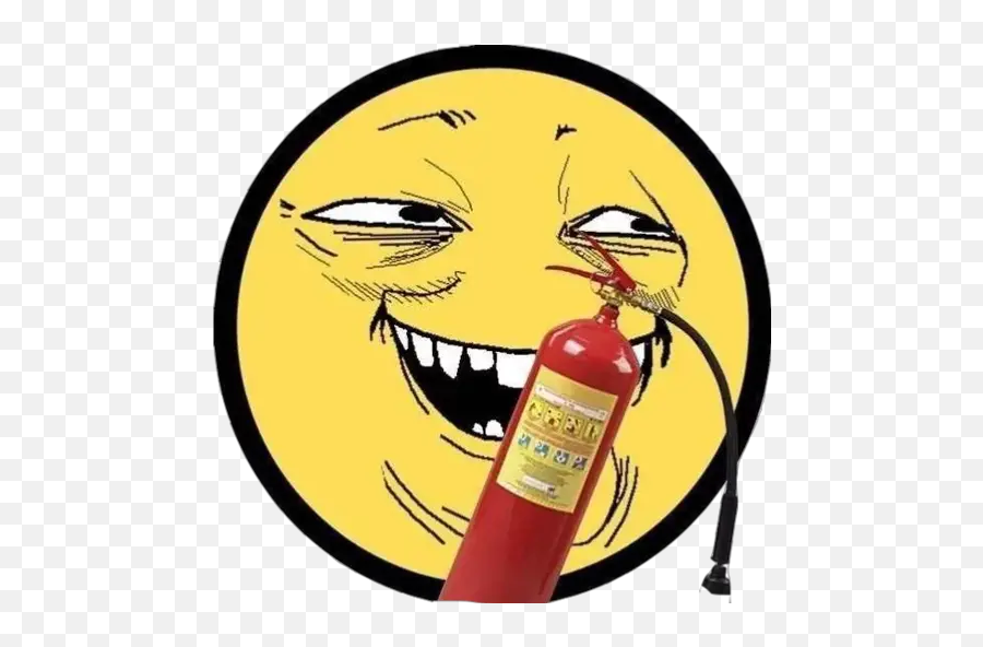 Yoba Face Stickers For Whatsapp - Troll Face Smile Png Emoji,Fire Extinguisher Emoji