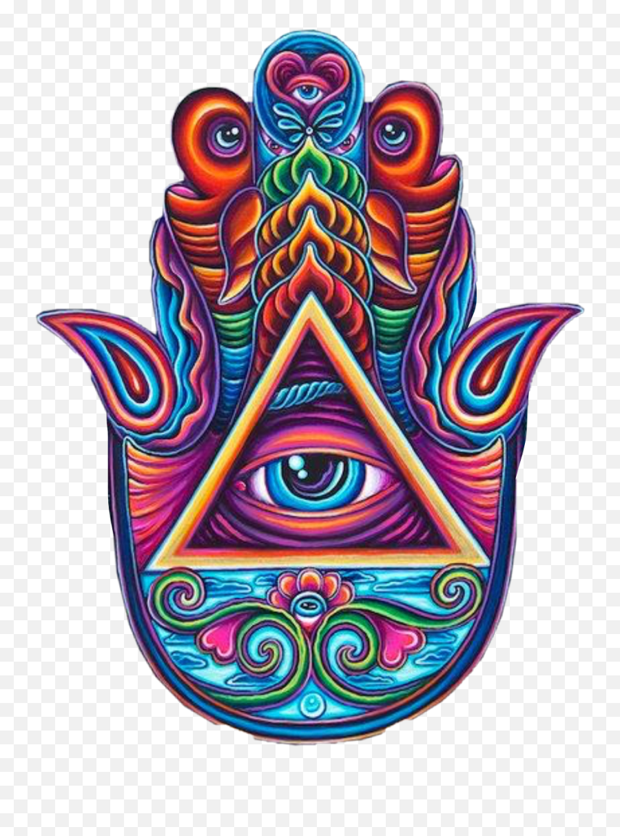 Hamsa Hamsahand Allseeingeye Freetoedit - Psychedelic Hamsa Hand Emoji,Hamsa Emoji