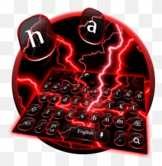 Red Thunder Lightning Keyboard Theme - Graphic Design Emoji