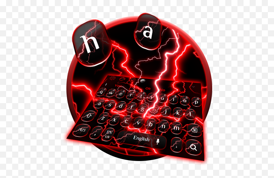 Red Thunder Lightning Keyboard Theme - Graphic Design Emoji,Emoji Rayo