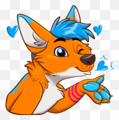 Avi Fox Sticker Pack by Ginsberg - Furry Kiss Emoji