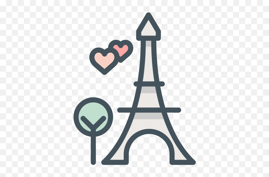 Eiffeltower Hearts Love Paris Icon - Free Download Lovely Emoji,Eiffel Tower Emoji