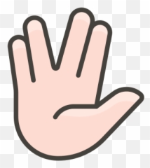 Vulcan Salute - Saludo Vulcano Dibujo Emoji,Live Long And Prosper Emoji