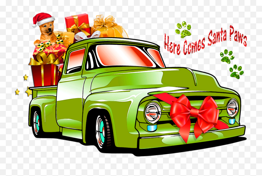 Christmas Truck Car Here Comes - Christmas Day Emoji,Pickup Truck Emoji