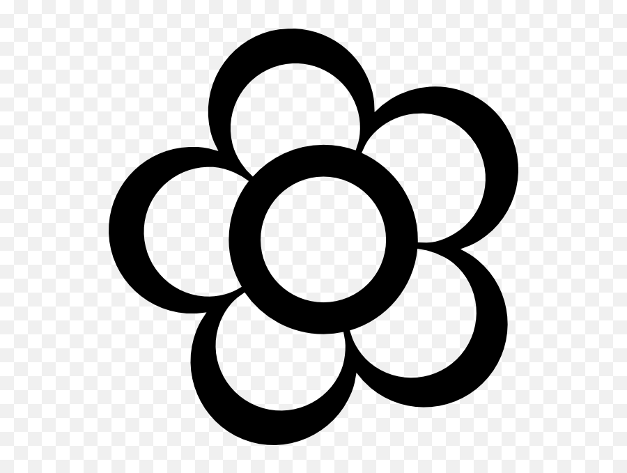 Free Silhouette Clipart Of Flowers - Black And White Flower Outline Clipart Emoji,Car Grandma Flower Emoji