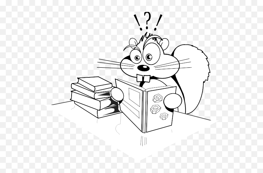 Studying Squirrel Vector Image - Black And White Clipart Cute Animal Reading Emoji,Drake Owl Emoji