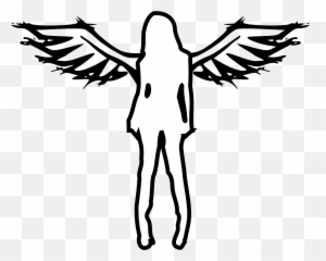 Grunge Gothic Punk Angel Woman - Silhouette Female Emoji