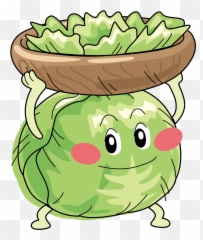 Drawing Vegetable Face Picture - Cabbage Cartoon Emoji