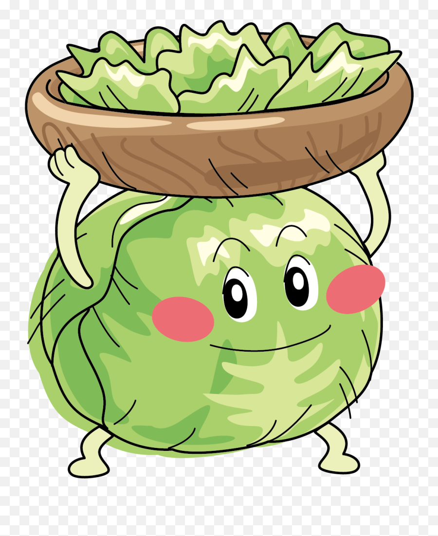 Drawing Vegetable Face Picture - Cabbage Cartoon Emoji,Lettuce Emoji