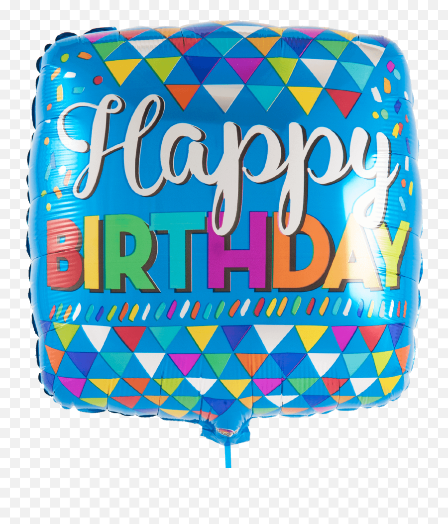 Blue Square Happy Birthday Foil - Square Happy Birthday Balloon Emoji,Blue Square Emoji