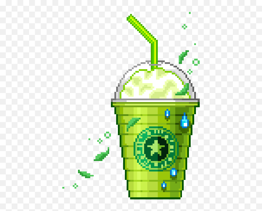 Cute Matchalatte Matcha Drink Sweet - Green Tea Pixel Gif Emoji,Matcha Emoji