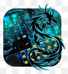 Neon Dragon Krystal Typewriter - Illustration Emoji