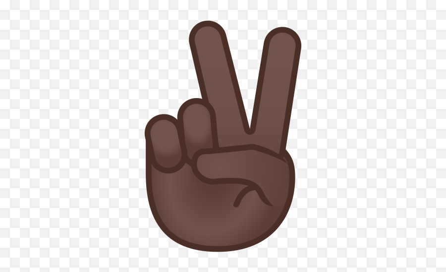 Victory Hand Emoji With Dark Skin Tone Meaning And Pictures - Black Hand Peace Sign,Peace Hand Emoji