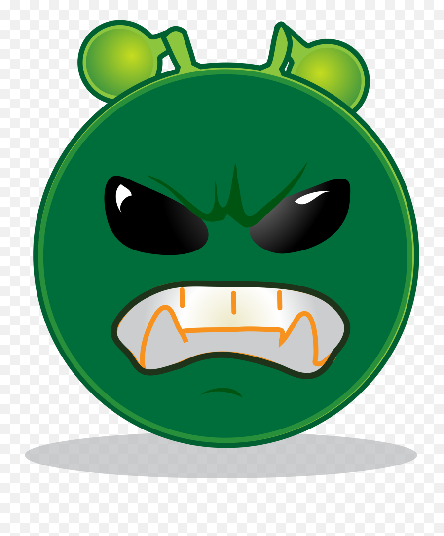 Smiley Green Alien Grrr - Green Alien Smiley Emoji,Worried Emoticon