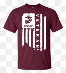 Usmc Marine Veteran Weathered Flag Tee - Corps Car Decals Emoji