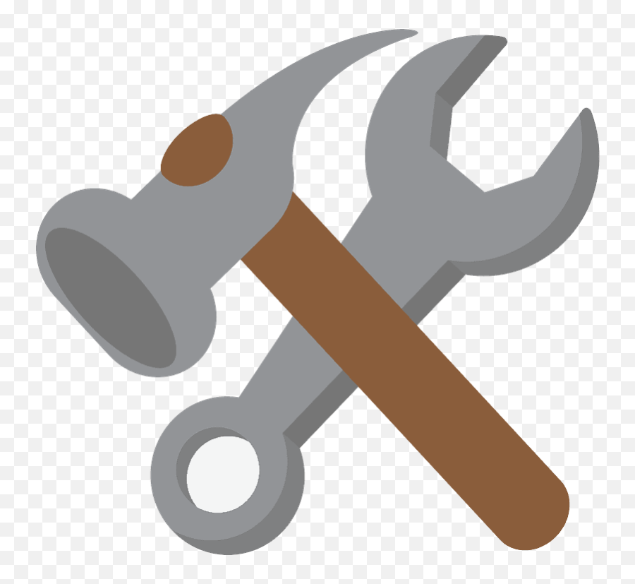 Hammer And Wrench Emoji Clipart - Claw Hammer,Wrench Emoji