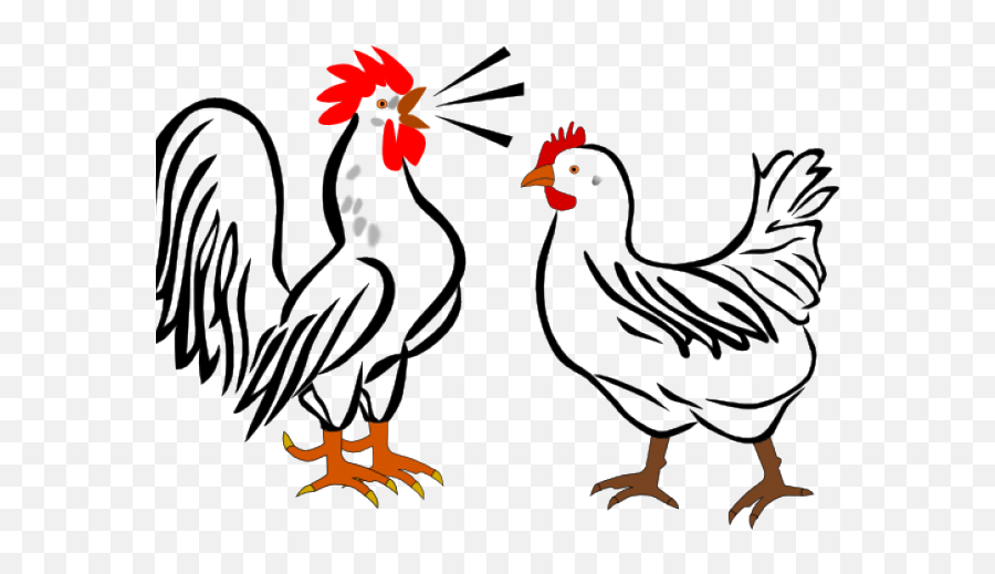Chick Clipart Rooster - Rooster And Hen Clipart Emoji,Rooster Emoji