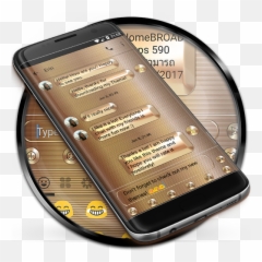 Sms Messages Gold Copper Theme For Android - Download Cafe Portable Emoji,Gold Emoji Keyboard