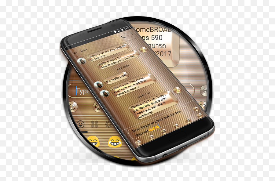 Sms Messages Gold Copper Theme For Android - Download Cafe Portable Emoji,Gold Emoji Keyboard