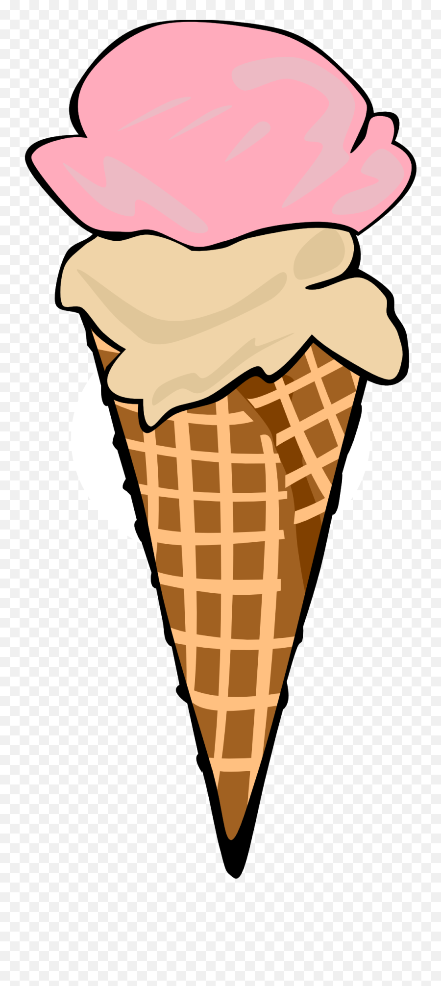 Ice Cream Cone Clip Art 3 - Ice Cream Cone 2 Scoops Clipart Emoji,Ice Cream Sun Emoji