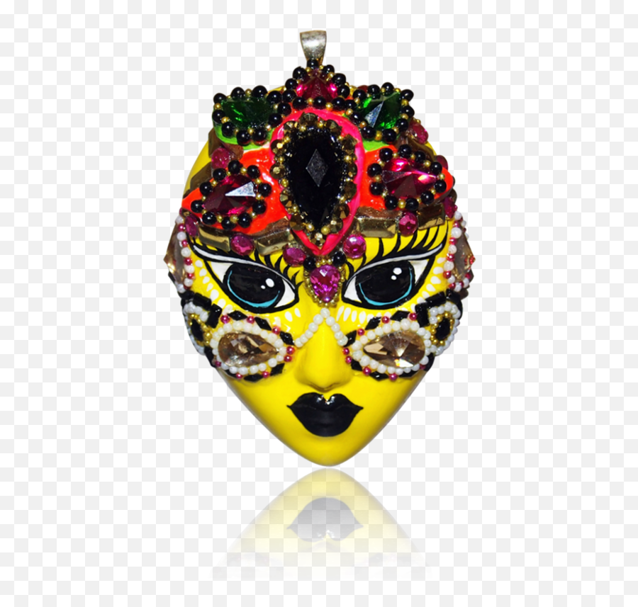 Pendant 002 Handmade Artistic Jewelry Made In Only - Mask Mardi Gras Emoji,Disguise Emoji