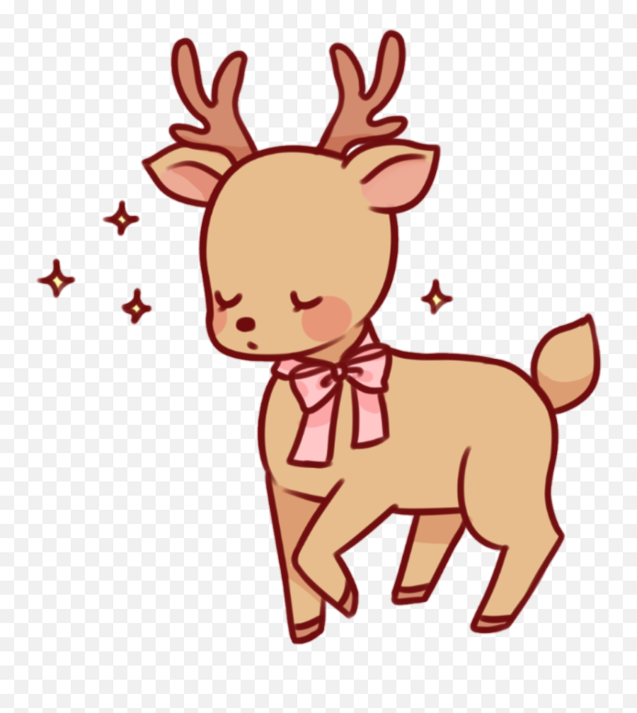 Deer - Kawaii Cartoon Deer Emoji,Whitetail Deer Emoji