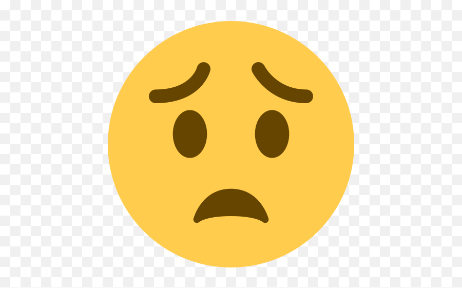 Twemoji2 1f61f - Worried Face Emoji,Just Kidding Emoji