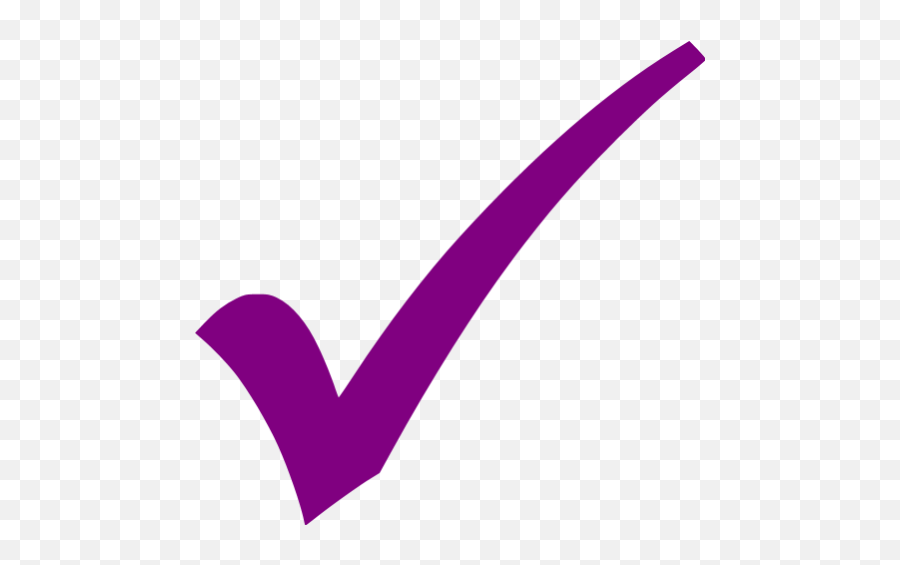 Purple Check Mark 3 Icon - Red Check Mark Transparent Background Emoji,Tick Emoticon