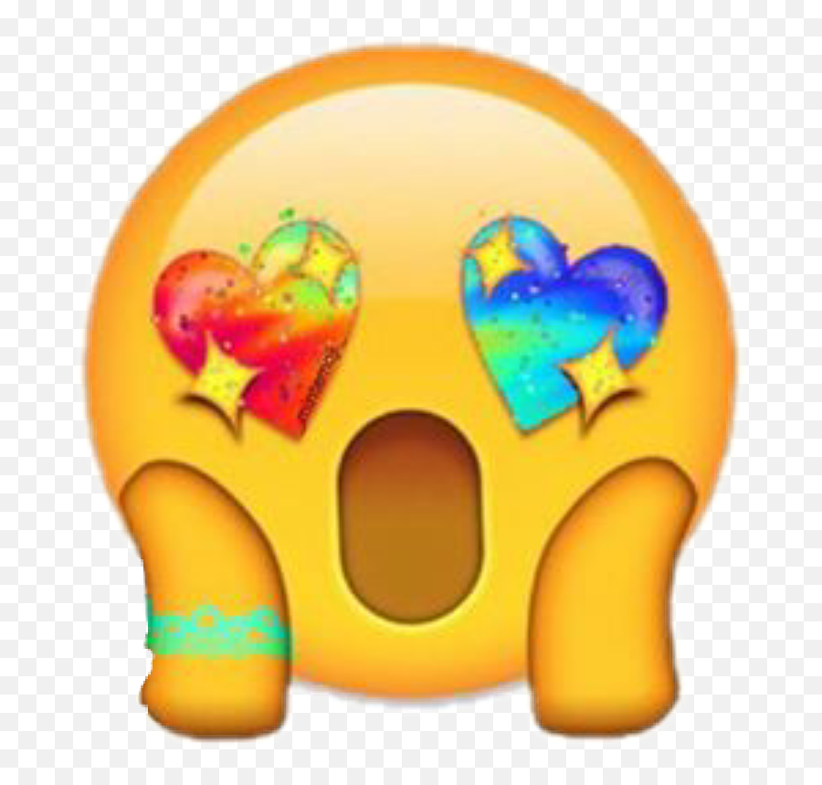 Emoji Omg Heart Freakingout Colorful Crazy Funny - Clip Art,Omg Emoji