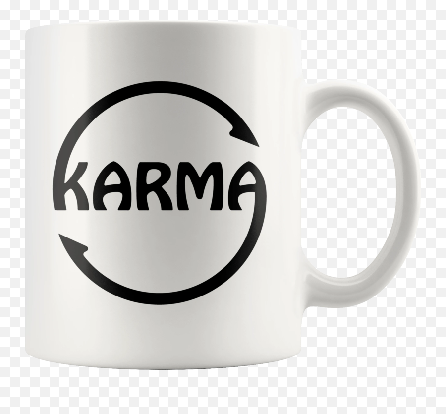 Sarcastic Mug - Karma What Goes Around Positive Vibes Coffee Beer Stein Emoji,Sarcastic Emoticon