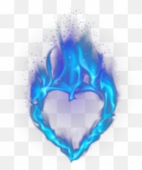 Light Heart Flame - Blue heartshaped flame png download Transparent Background Emoji