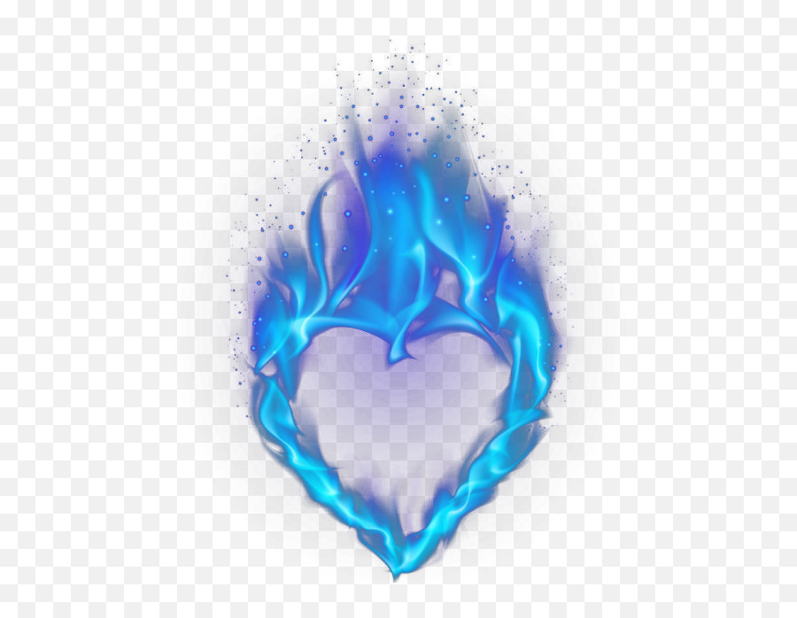 Light Heart Flame - Blue Heartshaped Flame Png Download Flame Heart Transparent Background Emoji,Blue Heart Emoji Transparent