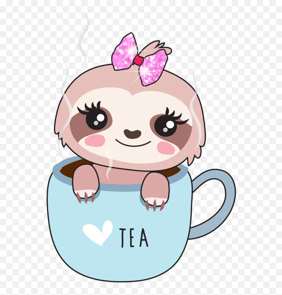 Sadie The Sloth Tea Time - Clipart Easy Sloth Emoji,Sloth Emoticon