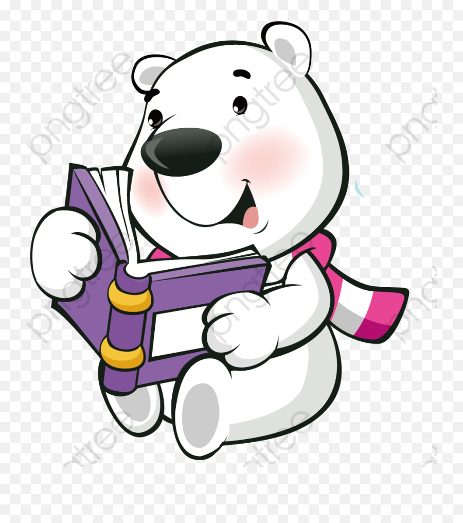 Polar Bear Reading A Book Clipart - Full Size Clipart Free Clip Art Penguin Reading Emoji,Polar Bear Emoji